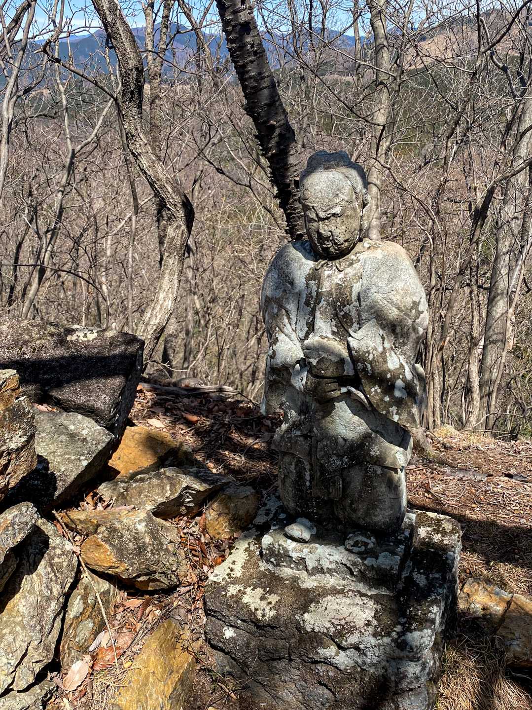 姥穴山の石像