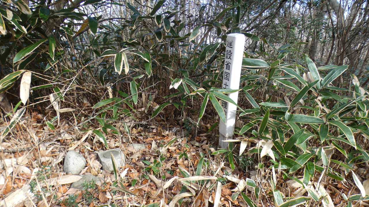 四等三角点
基準点名：伏谷（ふせだに）

山頂なのに金属標タイプ