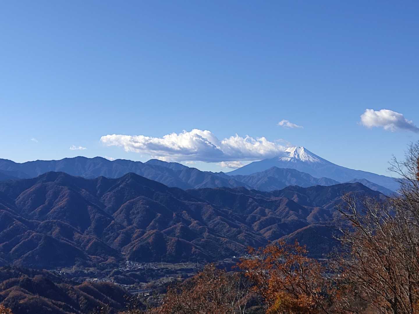 犬目丸から
モッコモコの山達の後ろに堂々と富士山🗻