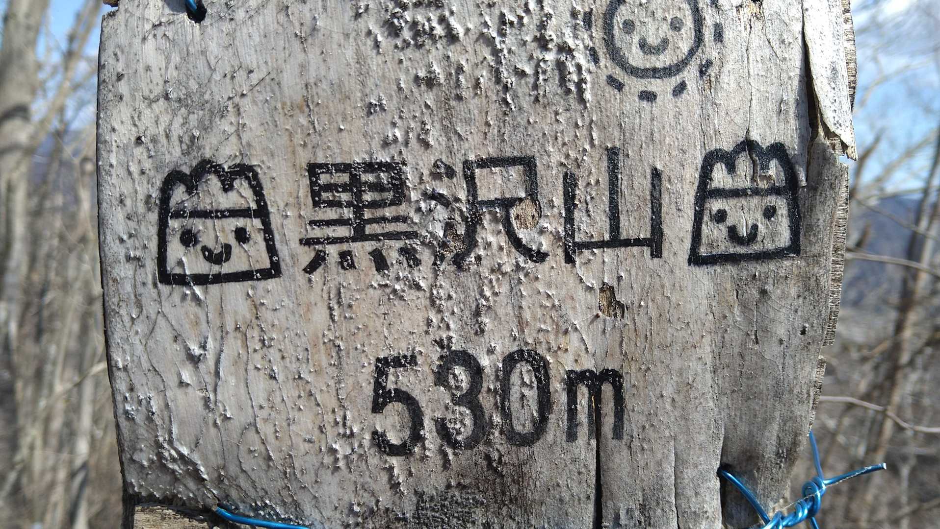 黒沢山山頂プレート