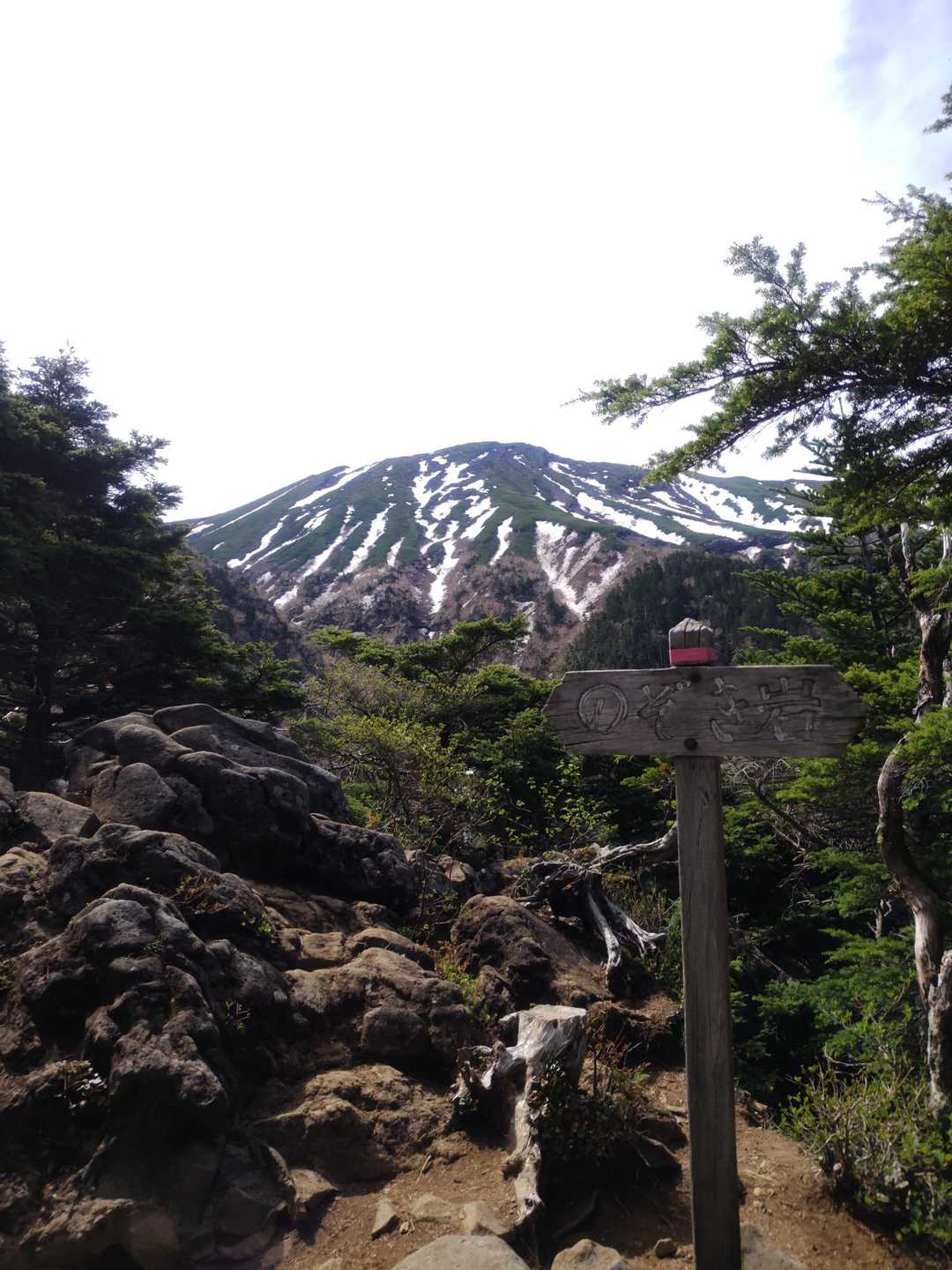 濁河温泉からのルートに合流してすぐどーんと御嶽✨️
胡桃島からの単調な登りに飽きてただけに感動😆
