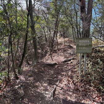 元岩巣山は看板の左側