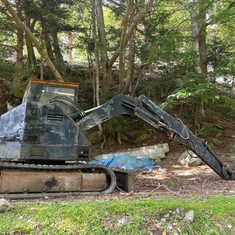 島内で役目を終えた感、満載の重機！
カッコよく見えたのは私だけ？(笑)