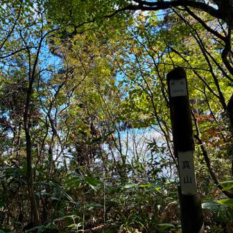 山頂標識は見晴台の少し先にある。さらに5時間ほど歩くと、なまはげ伝説の999段の階段があるそう。
