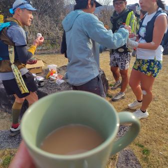 東山で先にゴールしてたいいのさんがミルクティーの差し入れを用意して待っててくれました🥰