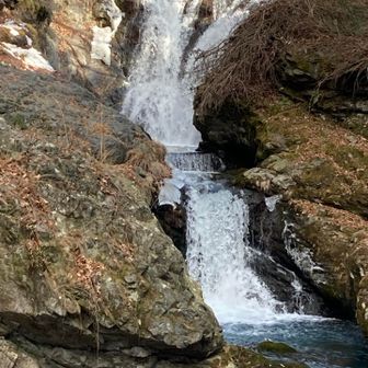 流れ橋から
滝は2段になってますね