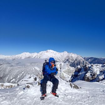 やっぱり背景は槍穂で