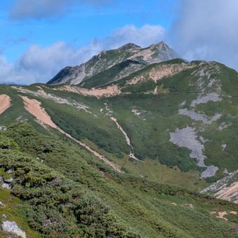 大天井岳方面（一番奥が大天井岳）