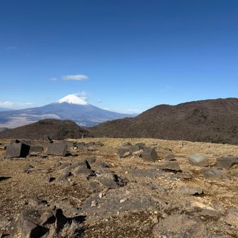 山頂から富士山と神山