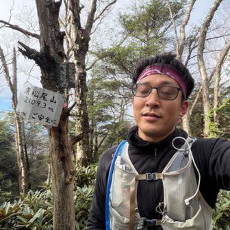 初の唐松尾山。ここは笠取と近いのでセットにする人が多いけど本当に笹藪が深い山