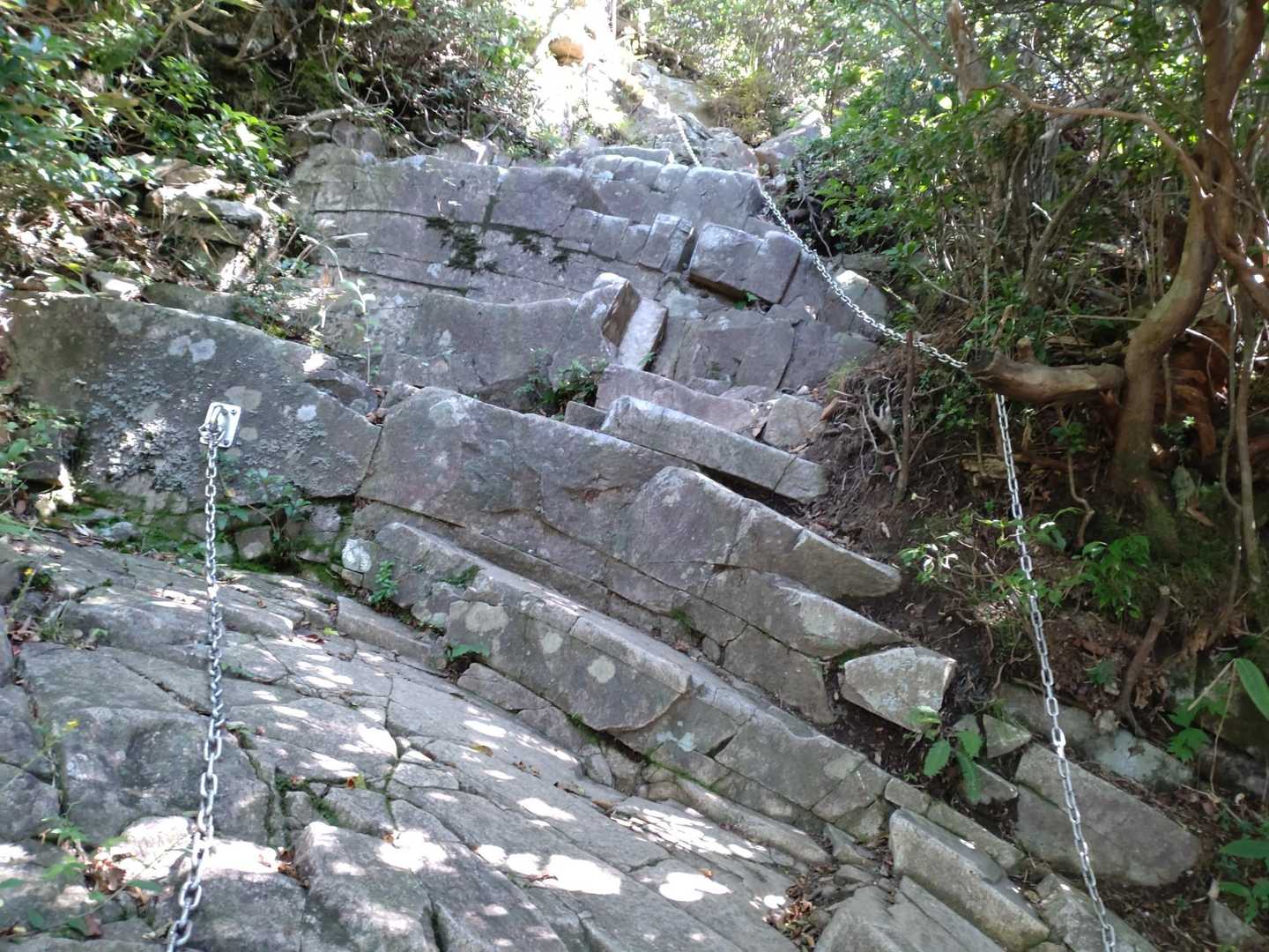 鎖場を進みます。