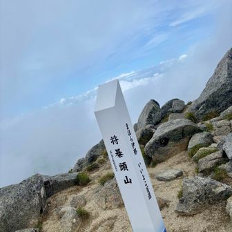 着いたら少し雲海見れたー🌊
この新そうな標識を持ち上げると古い標識が出てくるそうですよ、やりませんよ