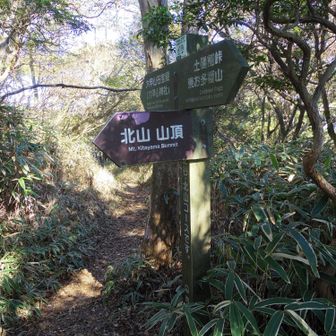 北山山頂の表示。