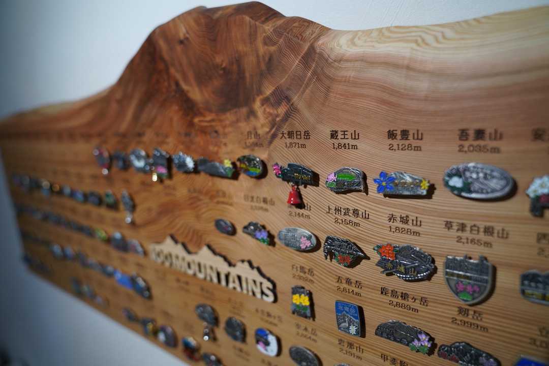 百名山バッチボード(約100cm×約29cm 厚み2cm) 楽天市場】百名山 バッジ