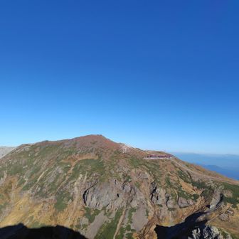 旭岳から白馬岳と白馬山荘