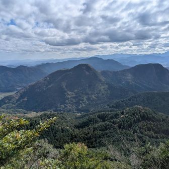 山頂から少し降りたところにある国見岩からの景色📷️
さっきまでいた三ノ岳。
意外と低い(？)