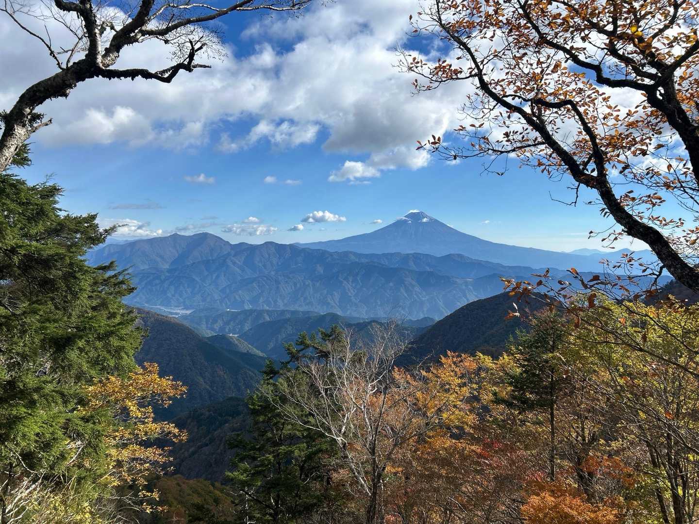 登りでの富士山ビューポイントから。