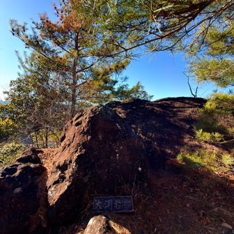 山名板はこの位置にあります(後ろは崖)
