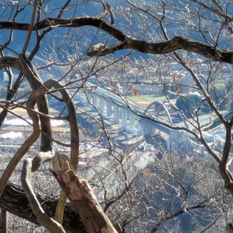 リニアモータ試験線。リニア車両を2回目視するも写真は撮れず、ゴォーの音だけ。通過音は10回は聞いた
