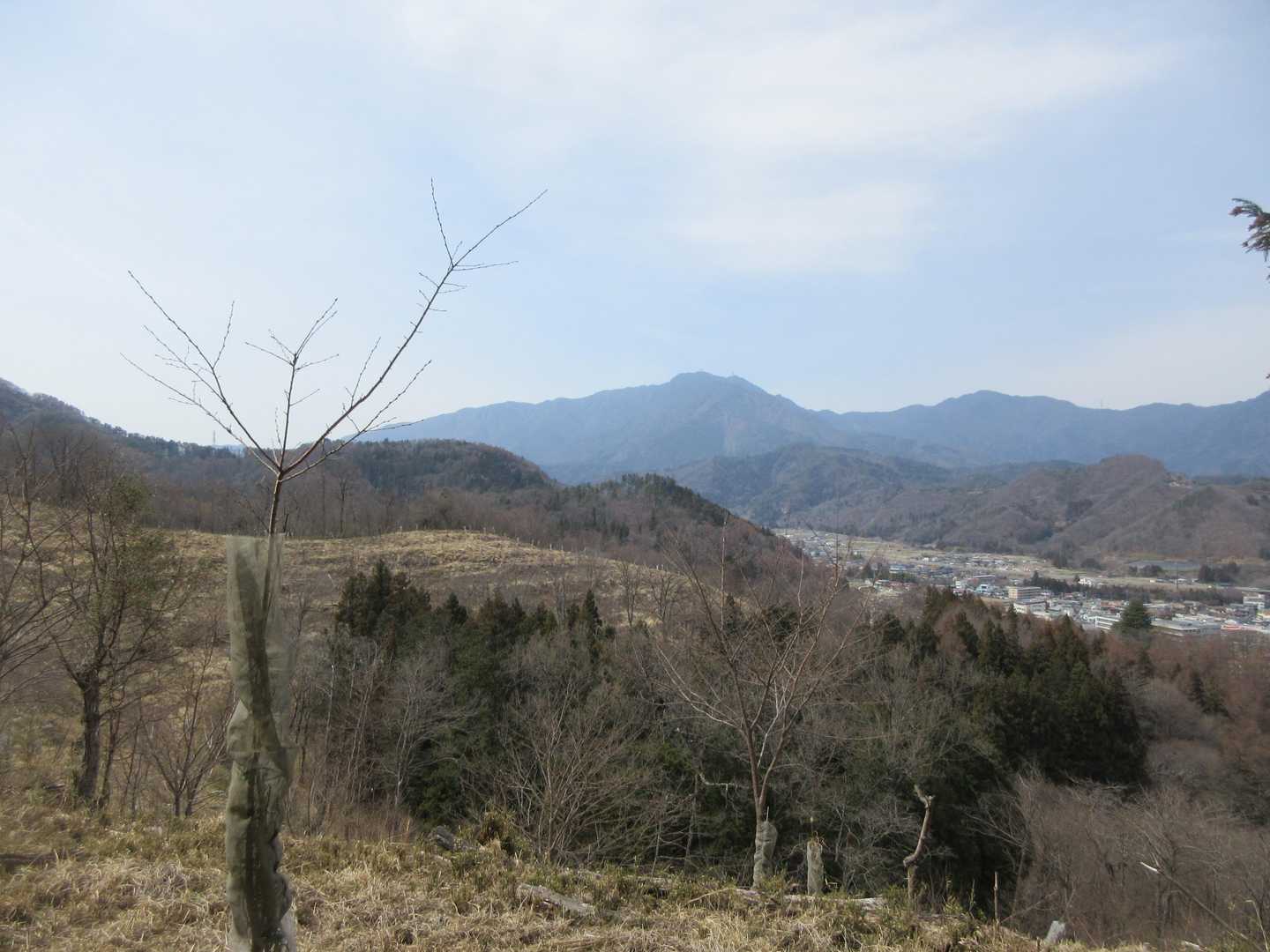 三つ峠山が見える