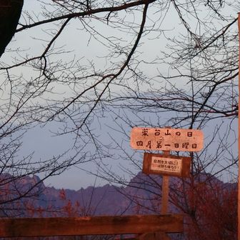 崇台山 山頂越しに妙義山