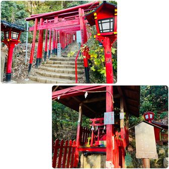 稲荷神社⛩⛩⛩
※玉秀稲荷神社は、健康・病気の守り神とのことなので、山友さんのお父様の回復をお願いしました🙏　　