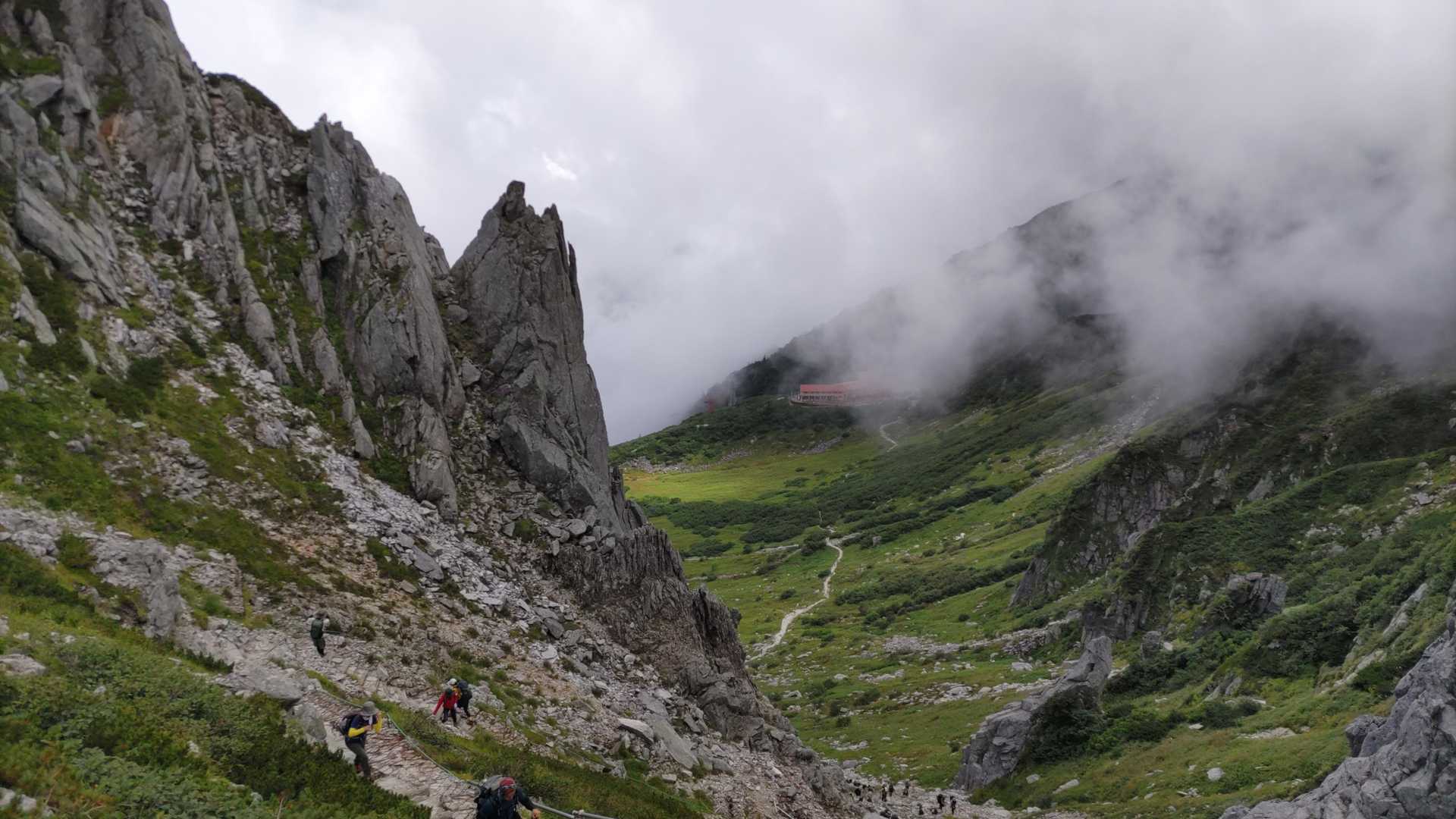 下山開始。高い😱