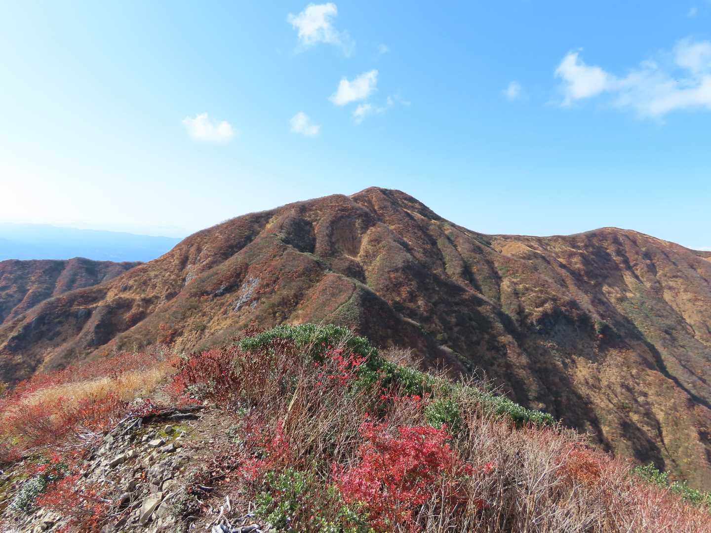 着いたー、祝、一本岳登頂‼️
お二人がお昼休憩中だった。粟ヶ岳方面。
デカビタCがウメー‼️