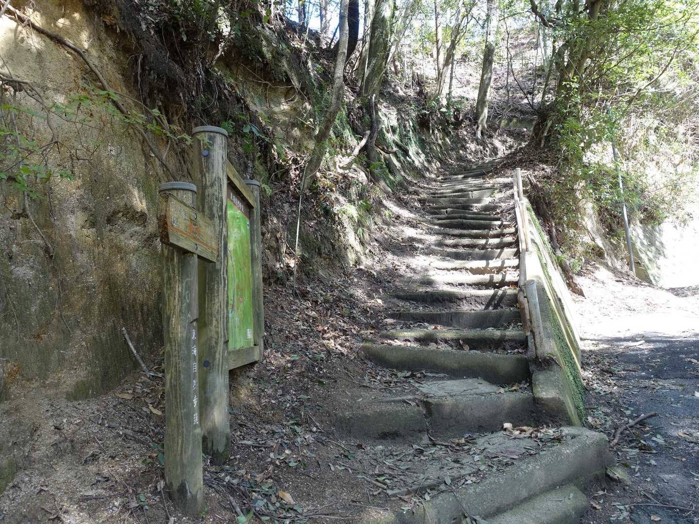 一旦車道に出ますが、すぐにこの階段を上ります♪