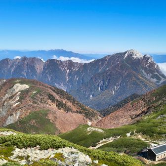 仙丈ケ岳山頂からの甲斐駒。