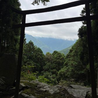 星ガ森に到着です。残念ながら石鎚山は雲の中です。