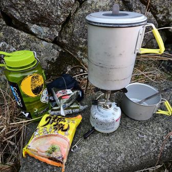昼飯は温かい物を食べたいのでお湯を沸かして袋ラーメン！