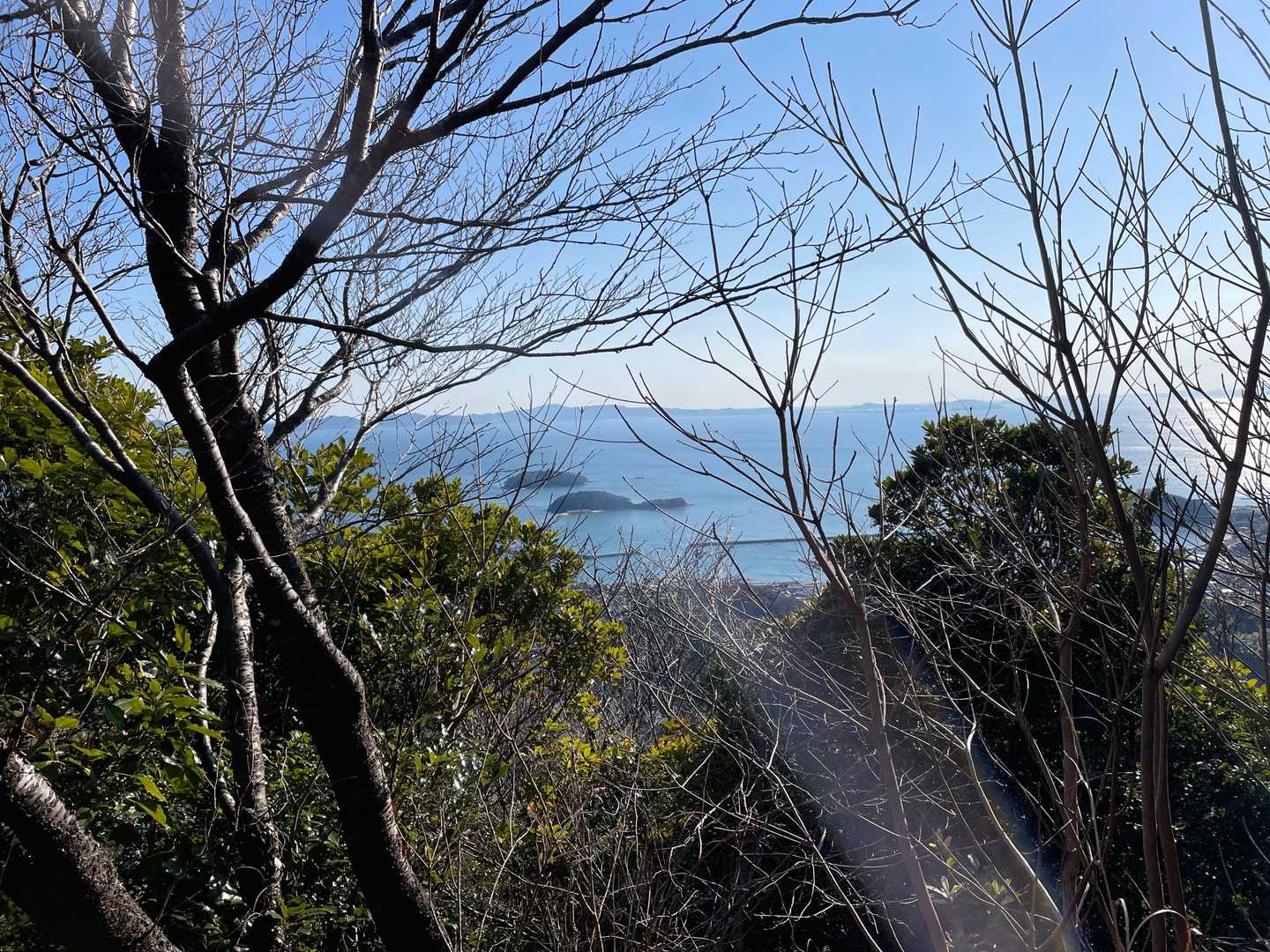 振り返って幡豆の海、うさぎ島と猿島かな？