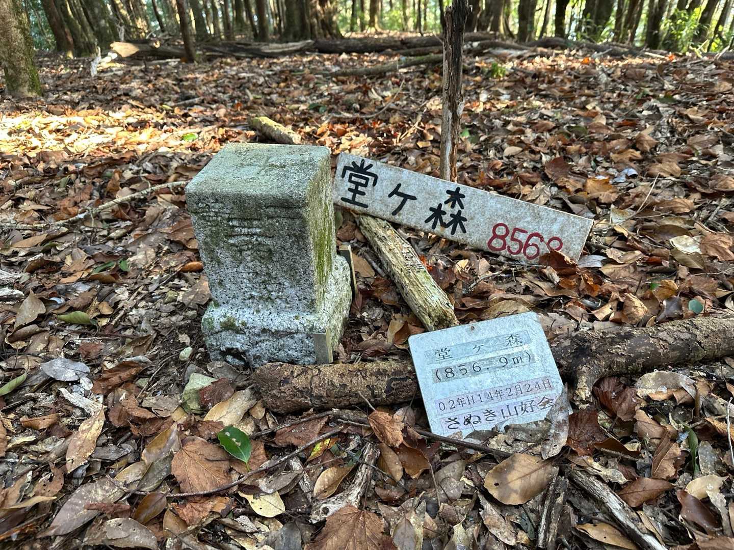 堂ヶ森着きました。眺望は残念ながら無し。