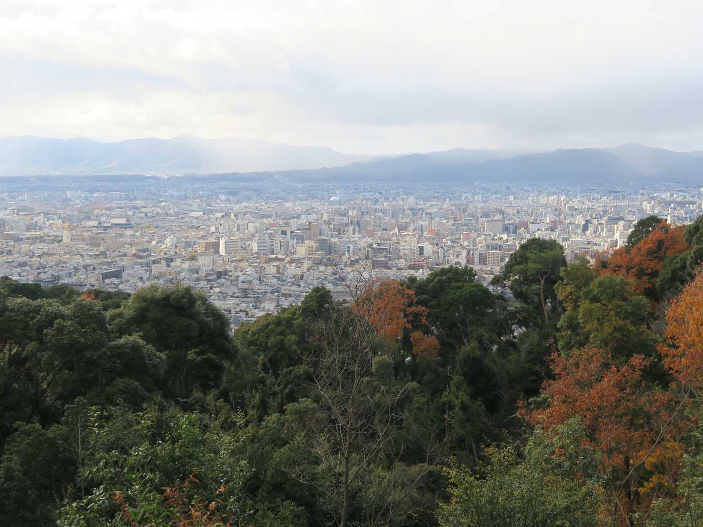 展望台から京都の町が見渡せた。