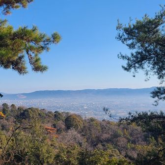 〖展望台〗
左手に若草山が見えています😊
ここで腰を下ろして小休憩～🥐
