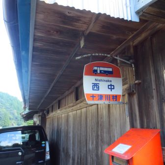 前回リタイヤした西中バス停まで来ました