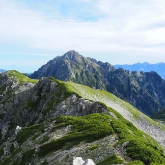 左のピークが剱御前