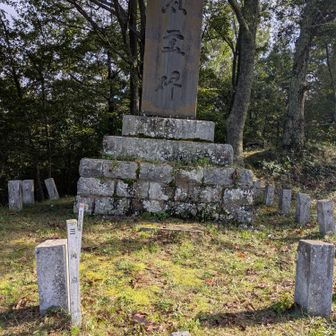 山頂の四等三角点と慰霊碑(標高７７３．６m)