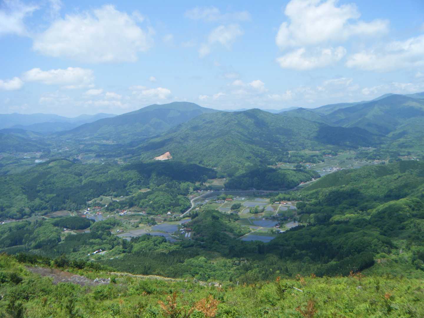 山道の下の作業道を

