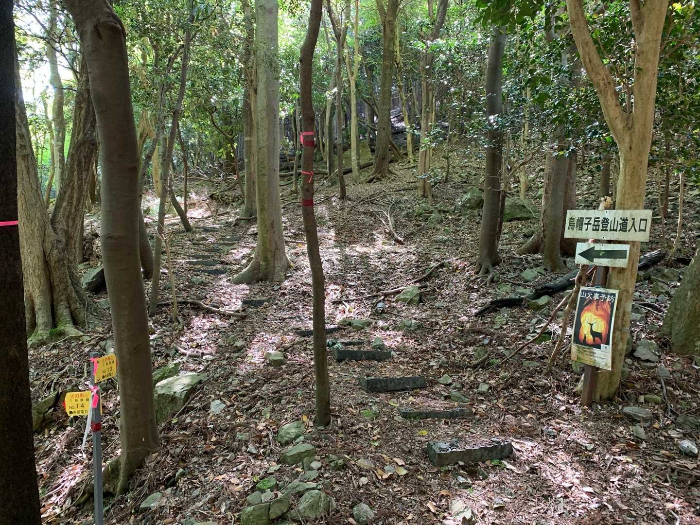 キャンプ場を抜けて烏帽子岳の登山口へ
誰もいないキャンプ場