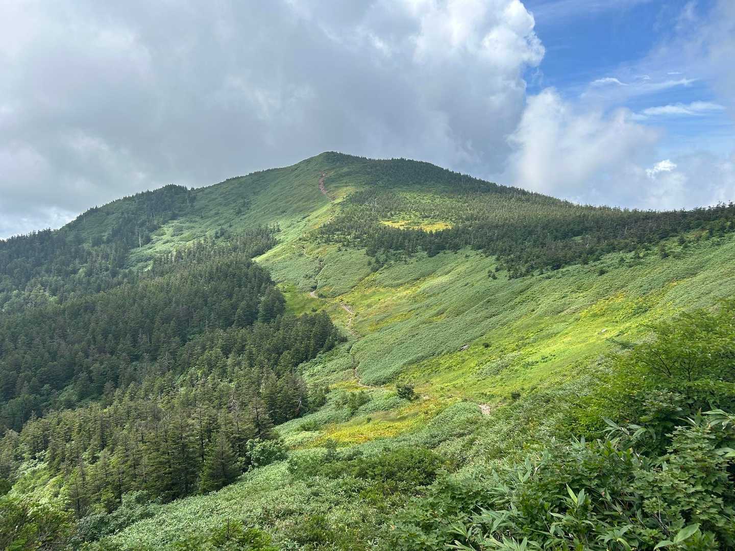 山麓駅-ロープウェイ終点-西大巓-西吾妻山 往復コースの写真