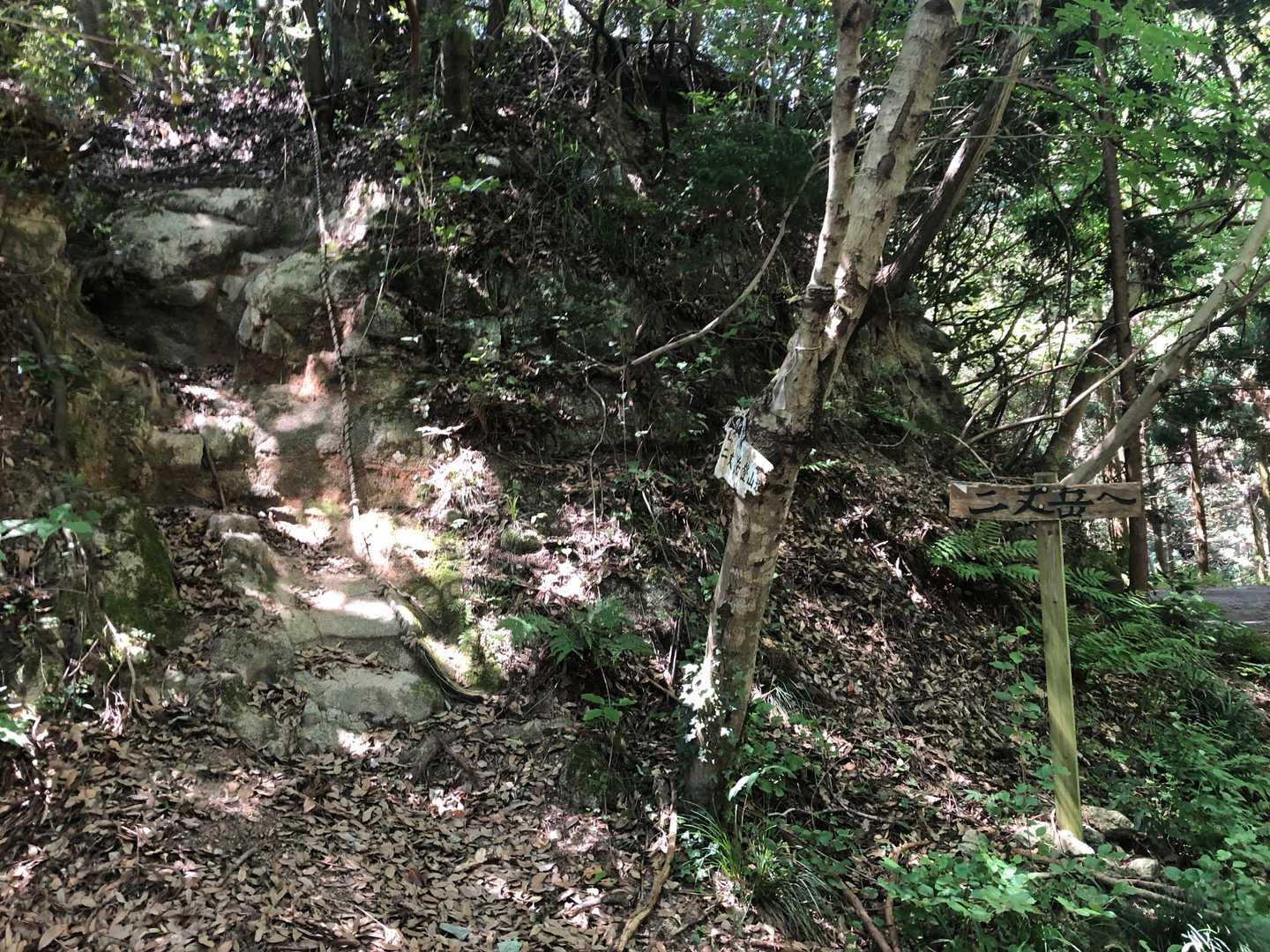 暑さとひたすら登りに嫌気がさし、リタイアしようかと思い始める…