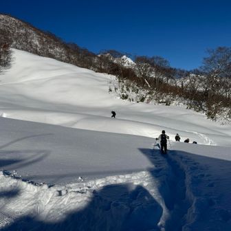 先頭ラッセル奮闘中。
先行する方々を追いかけます。
