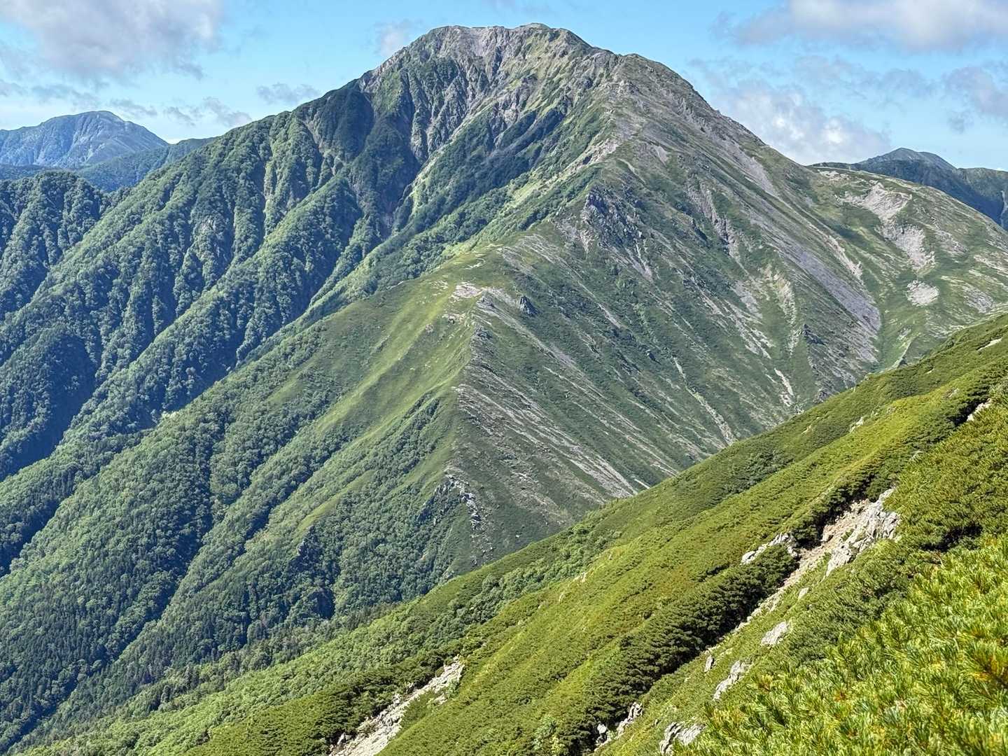富士見平-赤石岳-小赤石岳-小赤石岳の肩-大聖寺平-荒川中 周回コースの写真