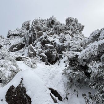 三ツ岳を下りて振り返る