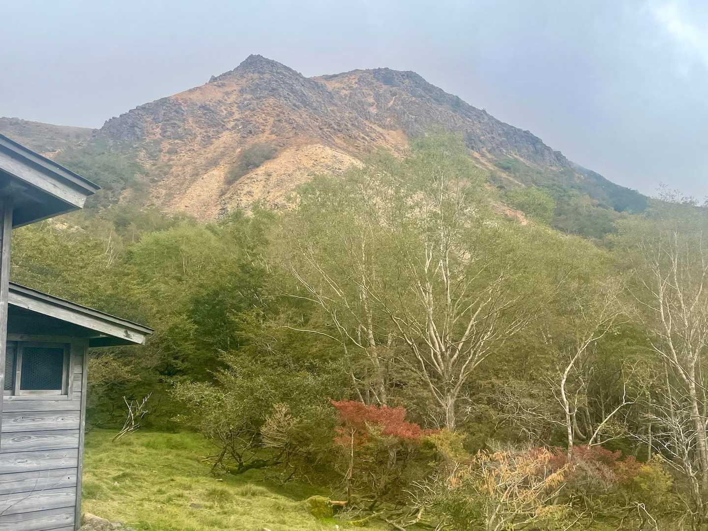 だいぶ下って避難小屋まで来ましたが、まだ一向に三斗小屋がある気配がありません。明日登り返すことを考えると、これ以上下るのは勿体無い。