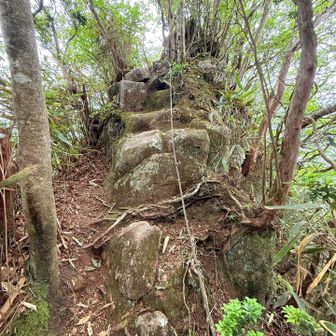 岩場を登り切り