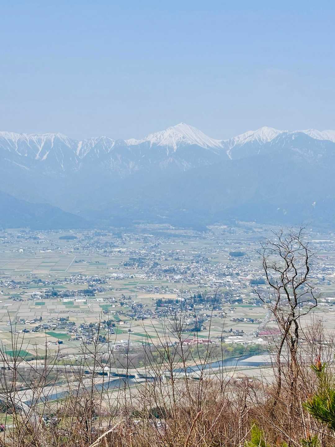 見晴らしのいい場所で休憩
マツが伐採されて平野部まで見晴らしが良い