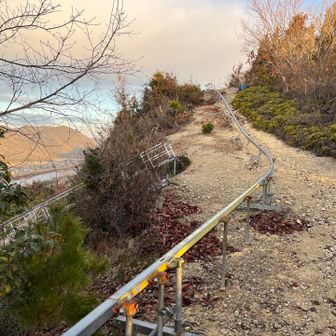 このレール、垂直の梯子。なんだろ？😲と思ってたら